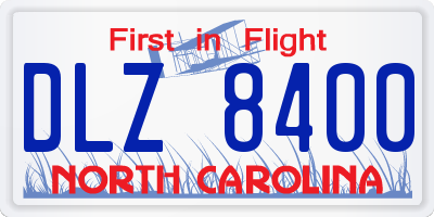 NC license plate DLZ8400