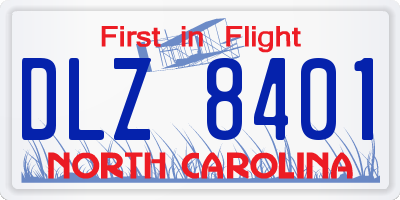 NC license plate DLZ8401