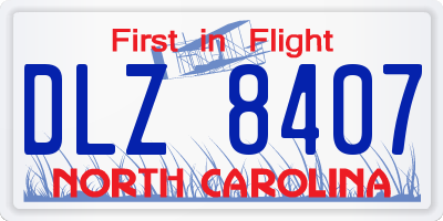 NC license plate DLZ8407