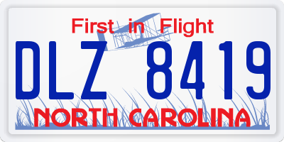 NC license plate DLZ8419