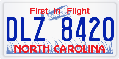 NC license plate DLZ8420