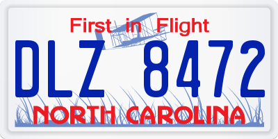 NC license plate DLZ8472