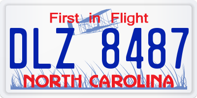 NC license plate DLZ8487