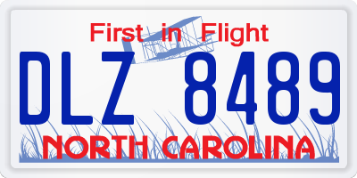 NC license plate DLZ8489