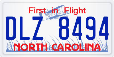 NC license plate DLZ8494