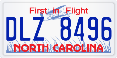 NC license plate DLZ8496