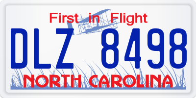 NC license plate DLZ8498