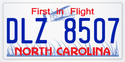NC license plate DLZ8507