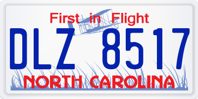 NC license plate DLZ8517