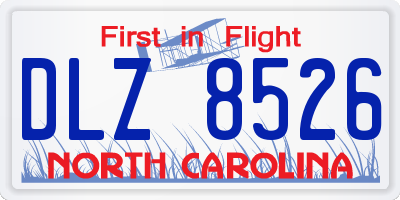 NC license plate DLZ8526