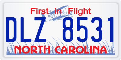 NC license plate DLZ8531