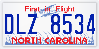 NC license plate DLZ8534