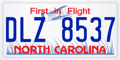 NC license plate DLZ8537