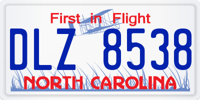 NC license plate DLZ8538