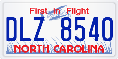 NC license plate DLZ8540