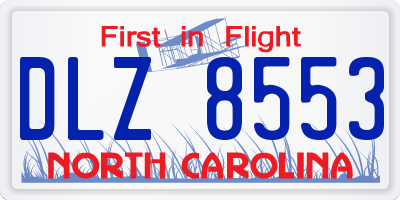 NC license plate DLZ8553
