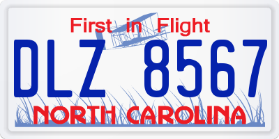 NC license plate DLZ8567