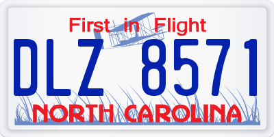 NC license plate DLZ8571