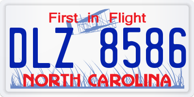NC license plate DLZ8586