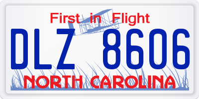 NC license plate DLZ8606