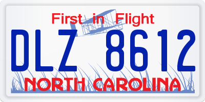 NC license plate DLZ8612