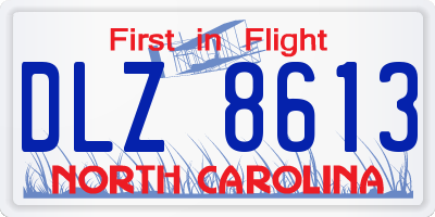 NC license plate DLZ8613
