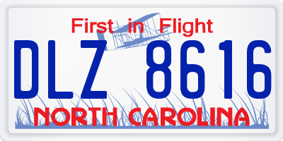 NC license plate DLZ8616