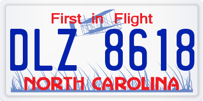 NC license plate DLZ8618