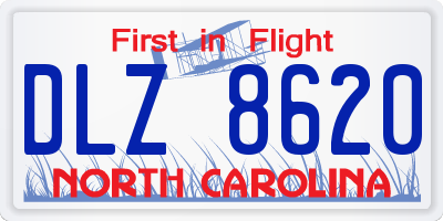 NC license plate DLZ8620