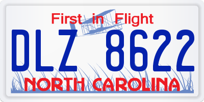 NC license plate DLZ8622