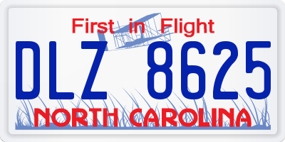 NC license plate DLZ8625