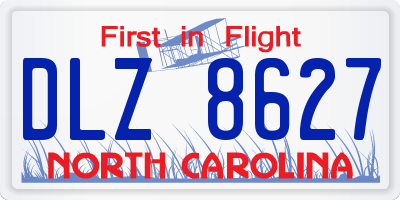 NC license plate DLZ8627