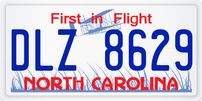 NC license plate DLZ8629