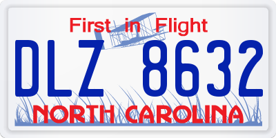 NC license plate DLZ8632