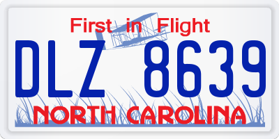 NC license plate DLZ8639