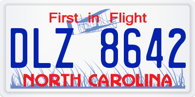 NC license plate DLZ8642
