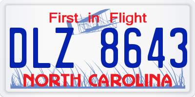 NC license plate DLZ8643