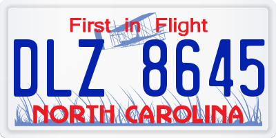 NC license plate DLZ8645