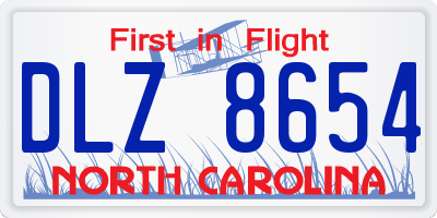 NC license plate DLZ8654