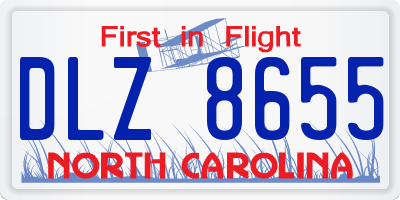 NC license plate DLZ8655