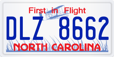 NC license plate DLZ8662