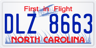 NC license plate DLZ8663