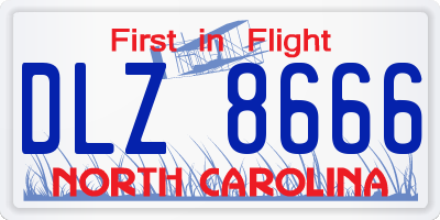 NC license plate DLZ8666