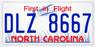 NC license plate DLZ8667