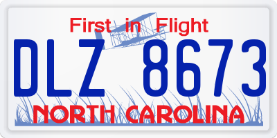 NC license plate DLZ8673