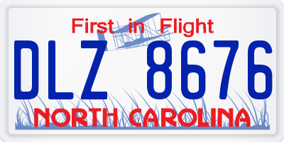 NC license plate DLZ8676