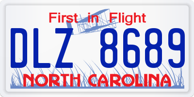 NC license plate DLZ8689