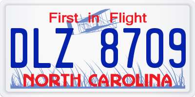 NC license plate DLZ8709