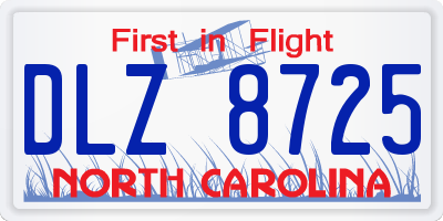 NC license plate DLZ8725
