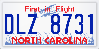 NC license plate DLZ8731